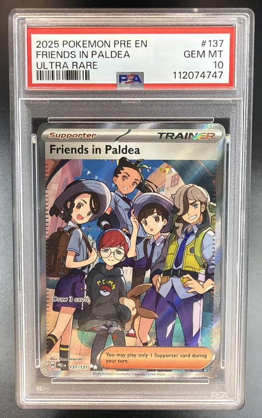 2025 Pokemon Gaming Prismatic Evolutions Friends in Paldea #137/131 PSA 10