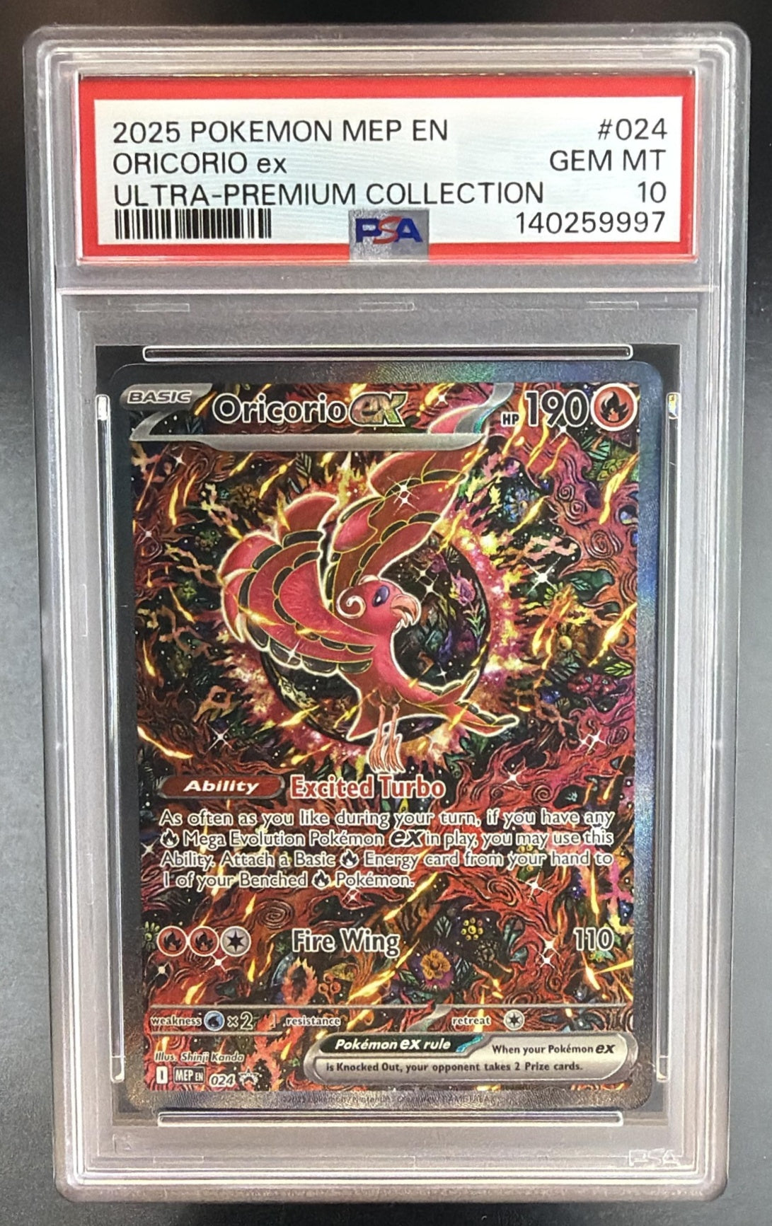 2025 Pokemon Gaming MEP Black Star Promos Oricorio ex #024 PSA 10