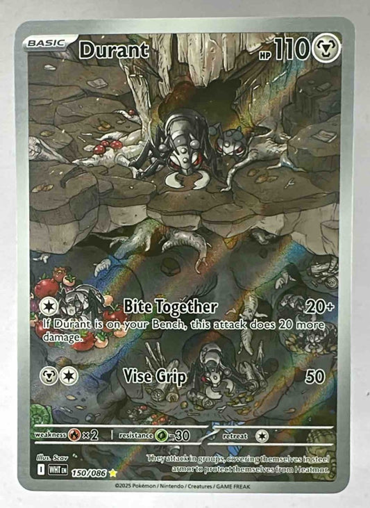 A Durant Illustration Rare Pokemon card from the 2025 White Flare set.
