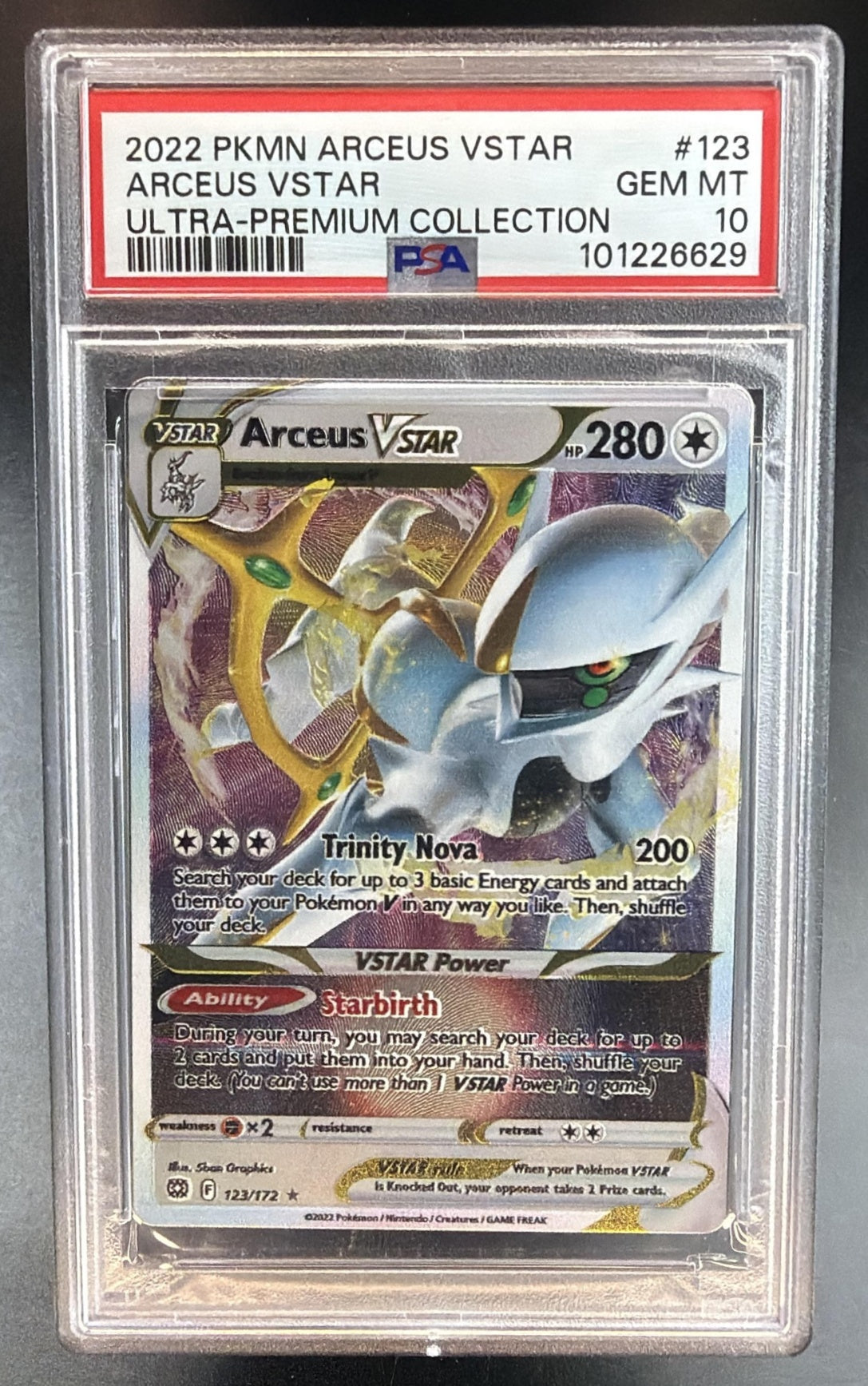 2022 Pokemon Gaming Sword & Shield Brilliant Stars Arceus VST #123/172 PSA 10