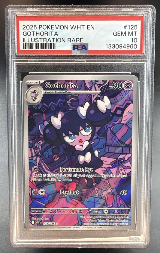 2025 Pokemon Gaming White Flare Gothorita #125/086 Illustration Rare PSA 10
