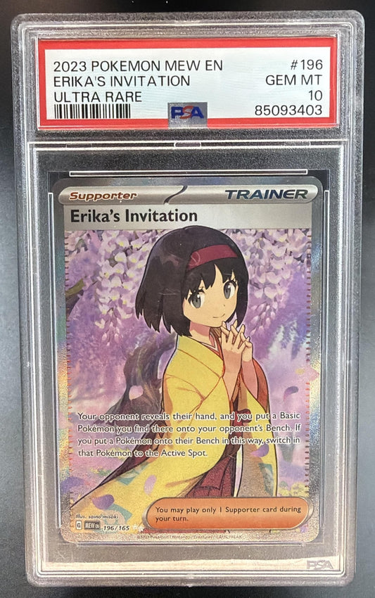 2023 Pokemon Gaming SV 151 Erika's Invitation #196/165 Ultra Rare PSA 10