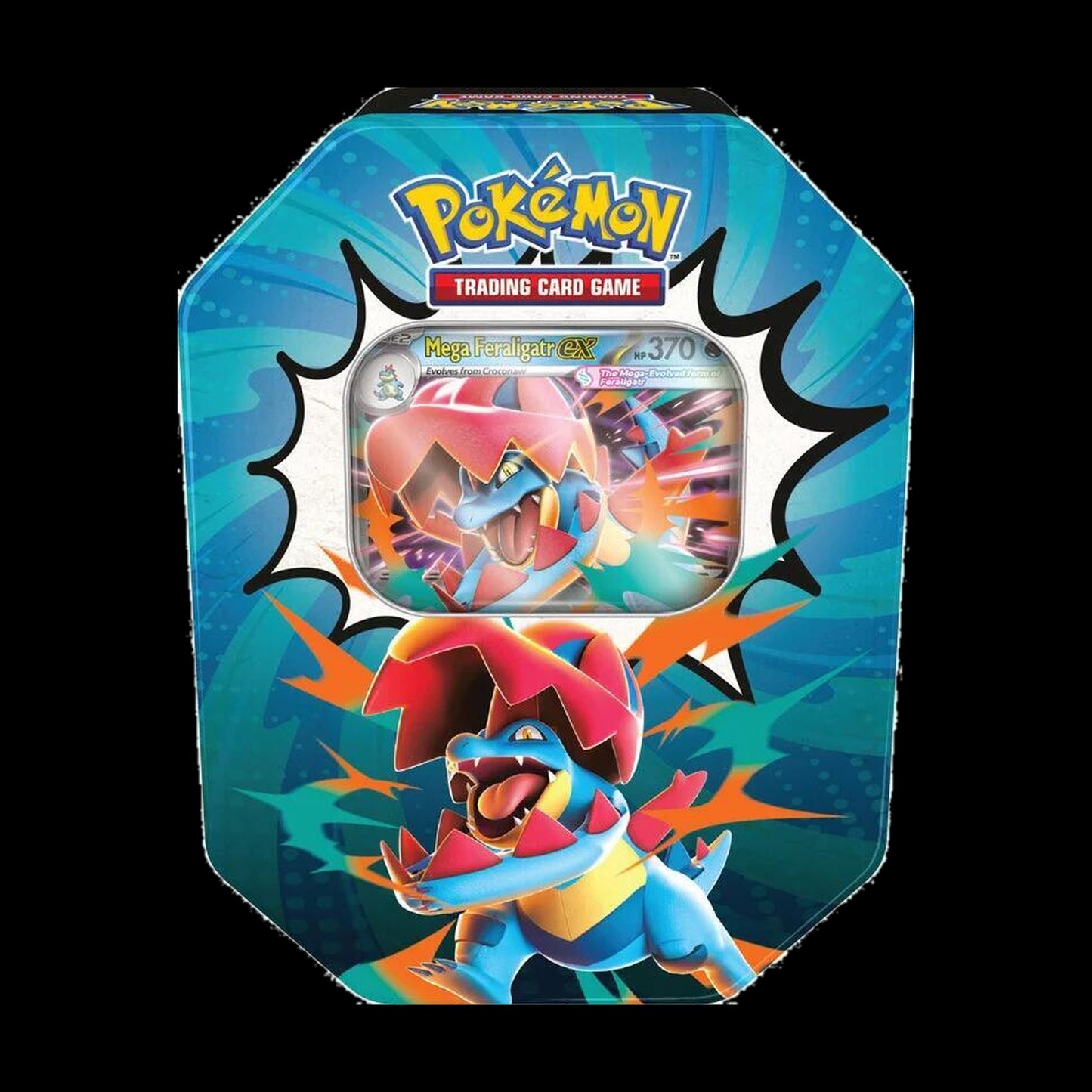Pokemon Ascended Heroes Tin - Mega Feraligatr ex version