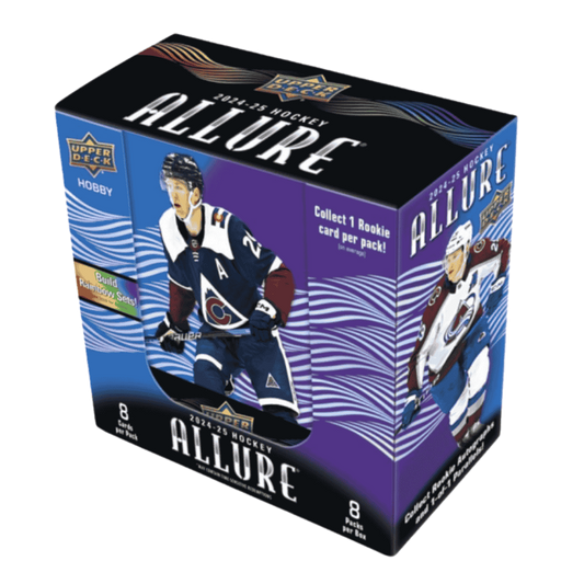 A 2024-25 Upper Deck Allure Hockey hobby box featuring Colorado Avalanche players.