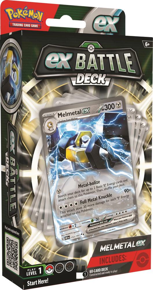 A Melmetal ex Battle Deck box featuring a Melmetal ex card illustration on the front.