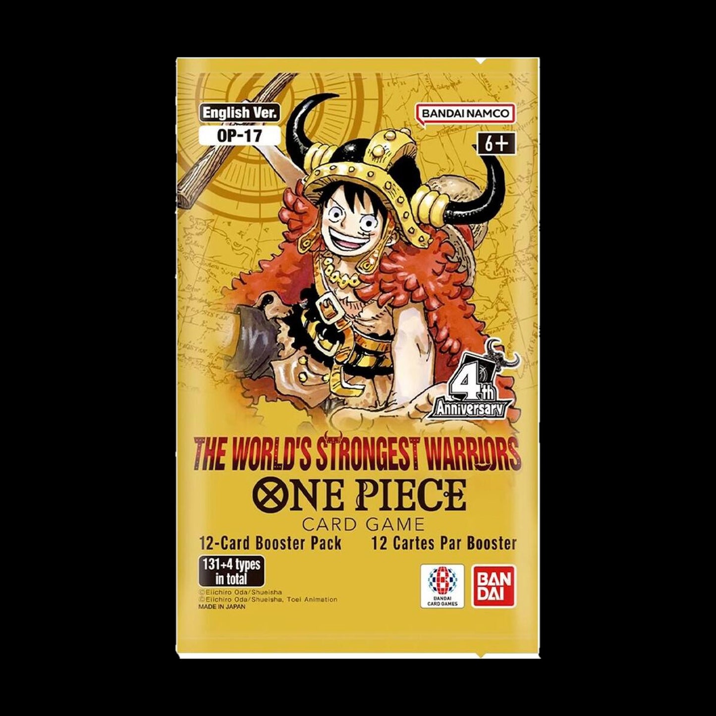 One Piece Card Game OP-17 The World's Strongest Warriors sealed booster pack, 12 cards