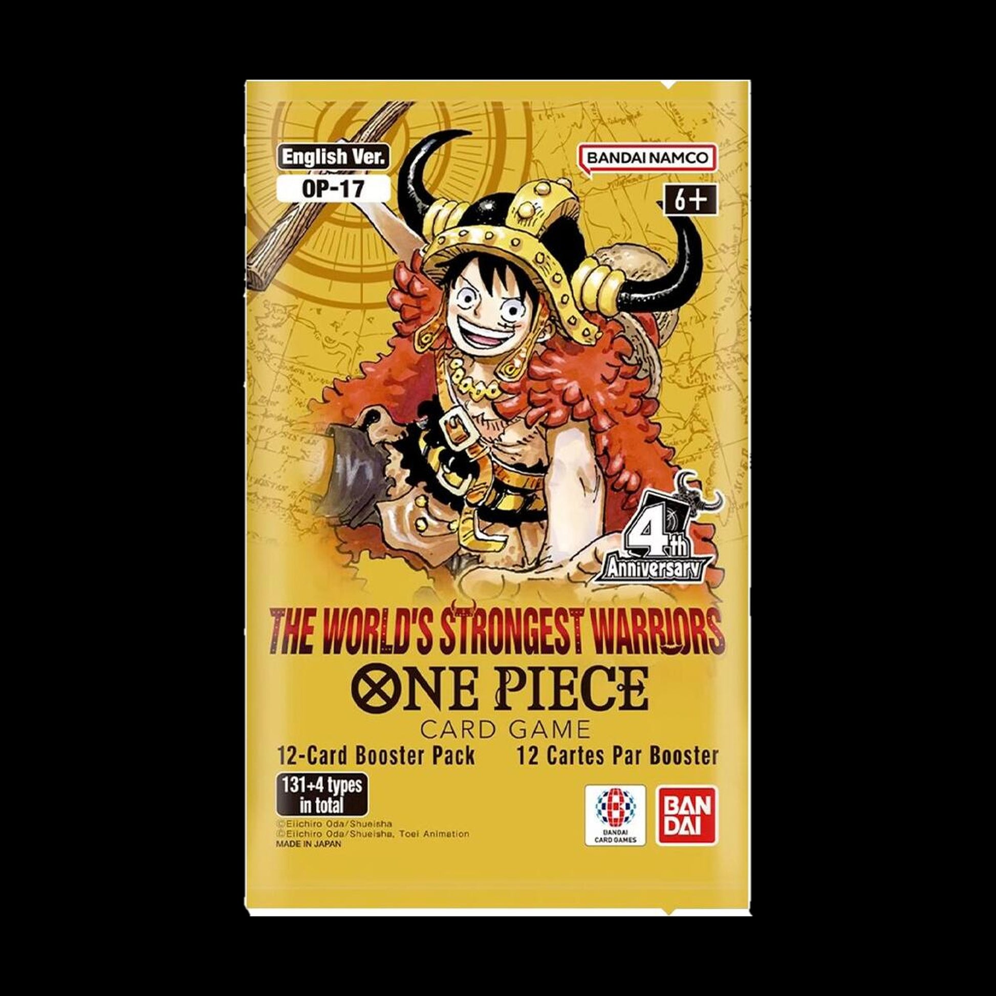 One Piece Card Game OP-17 The World's Strongest Warriors sealed booster pack, 12 cards