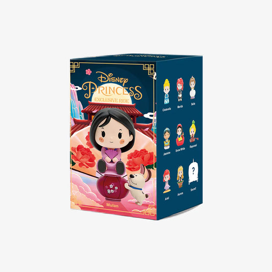 A POP MART Disney Princess Exclusive Ride blind box featuring Mulan and a list of characters.