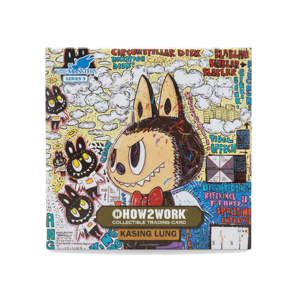 A square box of The Monsters Series 3 collectible trading cards featuring colorful character art.
