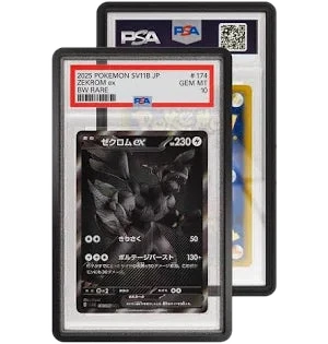A PSA-graded Zekrom Pokemon card encased in a black GradedGuard Obsidian protective case.